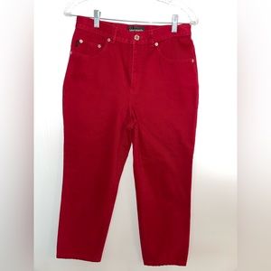 LAUREN JEANS RALPH LAUREN PETITE RED ANKLE LENGTH STRAIGHT PANTS SIZE 8P
